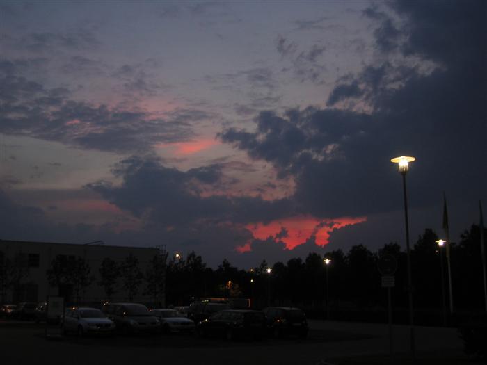 Sunset outside the north entrance