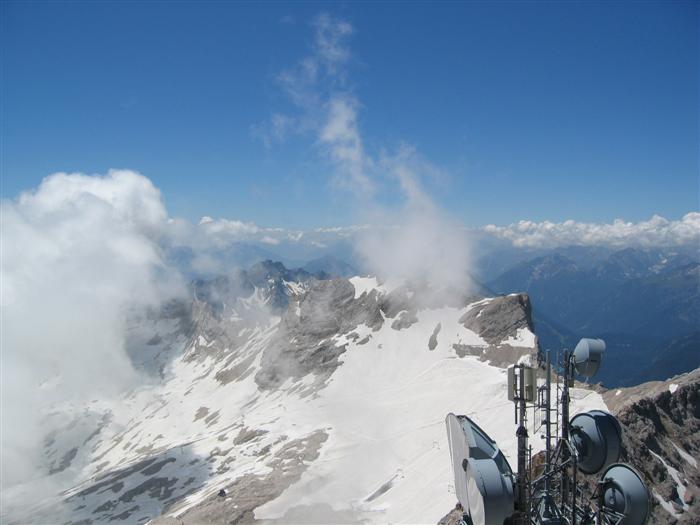 Valluga (top of St.Anton) is there somewhere