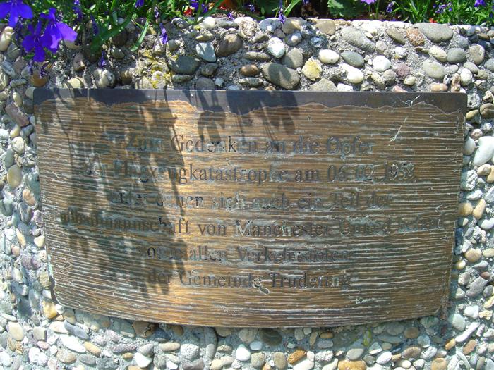 The memorial to the Munich Air Disaster 1958