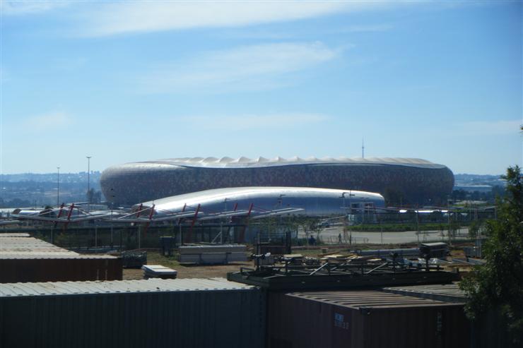 View of Soccer City from IBC