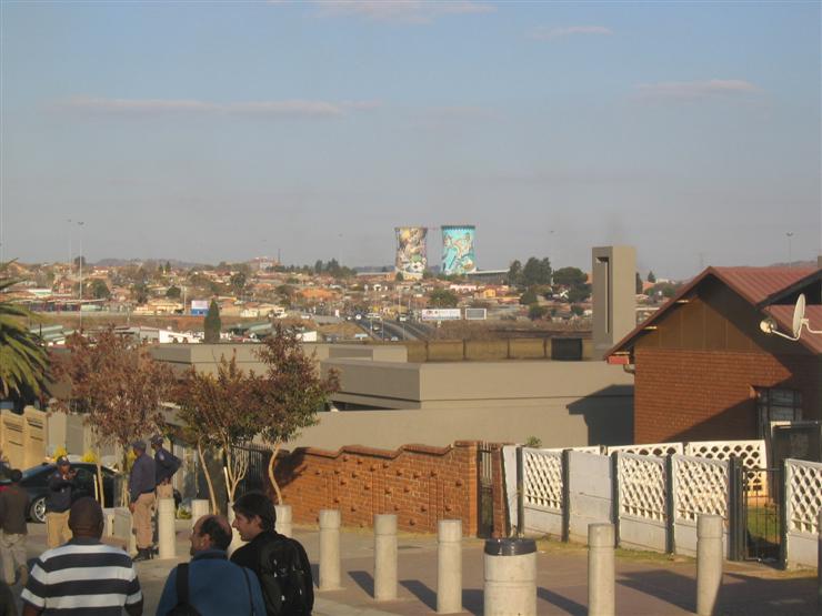 View from Mandela's house. The power station, built 1932 but not for the locals - all power went to North Johannesburg.