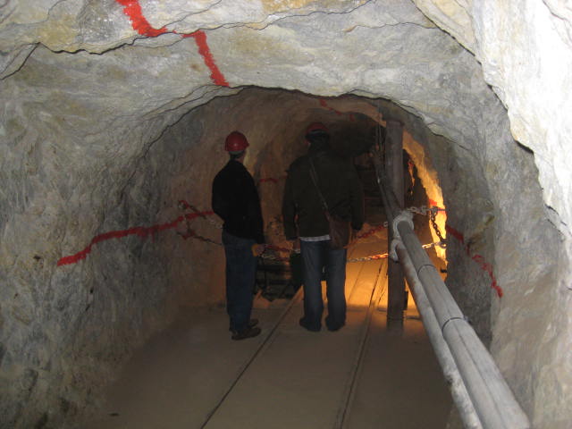 When explosives have been set, the mine is cleared of workers and the explosives are set off overnight. That level will be ventilated for two days before the loose rock clearance starts.