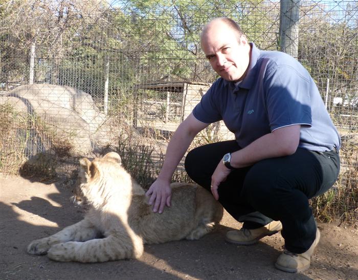 Me and lion cub