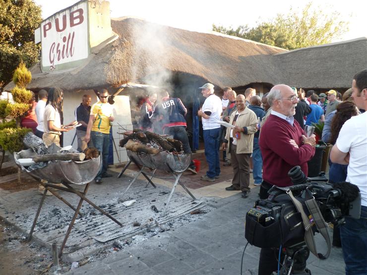 Buy your meat with your beer and braai away in the corner