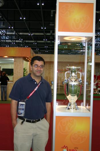 Sanjiv with the Championship Cup - one suspects it not the real one.